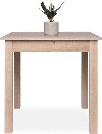 Обідній/кухонний стіл (4 розміри) з висувною дошкою, дуб сонома, 80-120 x 80 см