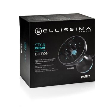 Професійний дифузор для кучерявого волосся Imetec Bellissima Style Expert Diffon XL іонізація, антифриз, керамічне покриття та арганова олія, 2 швидкості, 3 температури, кабель 3 м