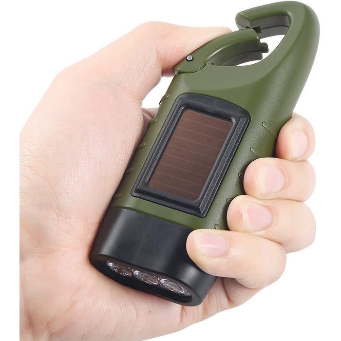 Ліхтарик Simpeak Crank, 2 комплекти сонячних ліхтариків зі світлодіодами, ручний ліхтарик із аварійним освітленням Dynamo з карабіном для кемпінгу на природі, скелелазіння, походу