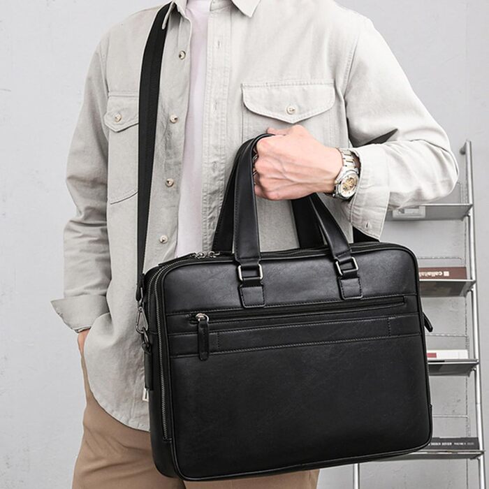 Сумка для ноутбука, портфель, сумочка, ділова сумка для ноутбука 15,6 дюйма, чоловіча, сумка для комп'ютера, шкіряний портфель, по