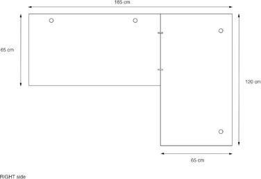 Кутовий стіл SyberDesk Gaming Pro LED 185x120 см зі світлодіодним підсвічуванням - Великий комп&39ютерний стіл - Міцний комп&39ютерний стіл (правий)
