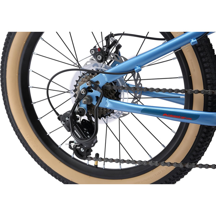 Дитячий гірський велосипед BIKESTAR, 7-швидкісний Shimano, дискові гальма, вік 6 20-дюймовий дитячий гірський велосипед БЕЗ РИЗИКУ, синій