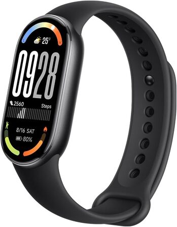 Фітнес-трекер Xiaomi Smart Band 10, смарт-годинник, 1,72-дюймовий AMOLED-дисплей, 21-денний час роботи від батареї, водонепроникність 5 атм, відстеження серцевого ритму та сну, понад 150 спортивних режимів, швидке зняття, чорний, сучасний