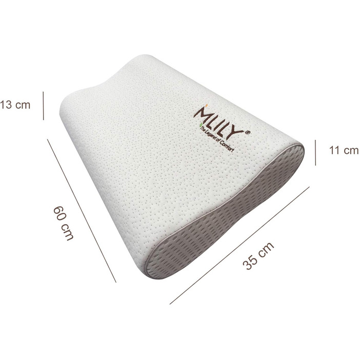 Ортопедична подушка для шиї Ebitop, подушка з віскозної піни з ефектом пам&39яті, регульована по висоті, ергономічна подушка для голови, подушка для сну, подушка для шиї, 60x35x13 см, білий (60x35x13 см)