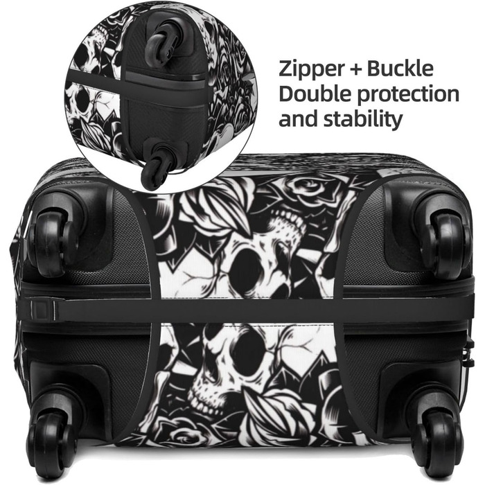 Чохол для валізи Totenkopf, міцний захист для багажу розміром 45.7-81.3 см, XL, чорний