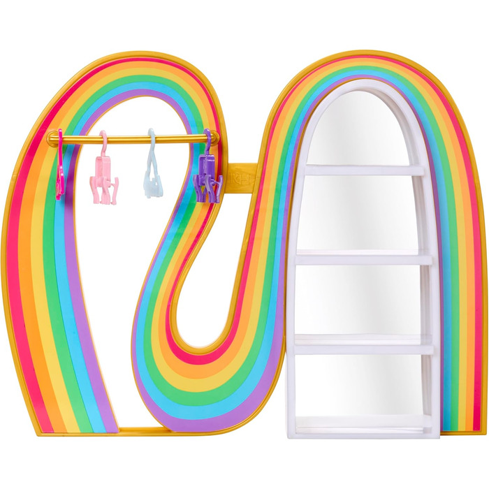 Ігровий набір Rainbow High Веселка-гардероб Амаї ексклюзивна лялька, модний одяг, взуття, сумки, вішалки, стійка та полиці. Чудовий подарунок для дітей від 4 років