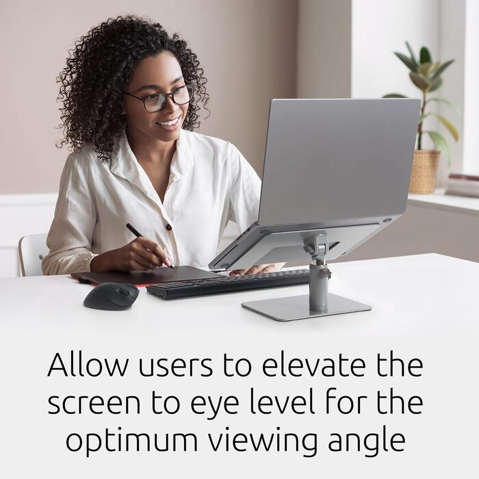 Підставка для ноутбука Kensington до 16 дюймів, з регулюванням висоти та кута нахилу, вентиляційними отворами, тримачем для ноутбука зі вбудованим відділенням для зберігання та антиковзними силіконовими накладками (K50424WW). До 16 дюймів. З відділенням д