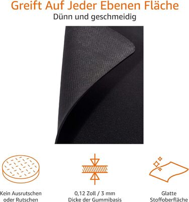 Великий прямокутний ігровий килимок для миші Storeo Basics, комп'ютерний, подовжений, чорний подовжений килимок для миші