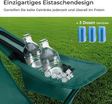 Кемпінгове крісло, 2 шт., складне крісло, кемпінгове крісло з підставками для чашок, складне крісло, кемпінгове рибальське крісло з підлокітниками, вуличне крісло зеленого кольору, 39S CAMP