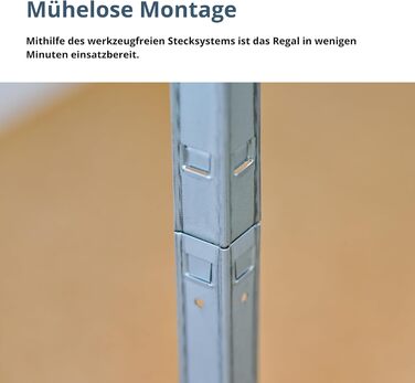 Стелаж SCHULTE Shelf World для важких умов експлуатації з 5 рівнями, 180x160x60 см (ВxШxГ), вантажопідйомність на рівень приблизно 250 кг, оцинкований, стелаж для зберігання, стелаж для підвалу, стелаж для майстерні, стелаж без ригелів