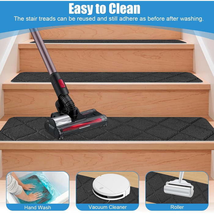 Килимки для сходів, 15 шт. , самоклеючі килимки для сходів для приміщень, 76 x 20 см, протиковзкий килимок для сходів, самоклеючий для дерев&39яних сходинок, безпечний килимок для сходів для дітей, людей похилого віку, домашніх тварин, темно-сірий B-темно