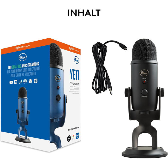 Мікрофон Logitech G Blue Yeti для запису, стрімінгу та геймінгу Classic Black