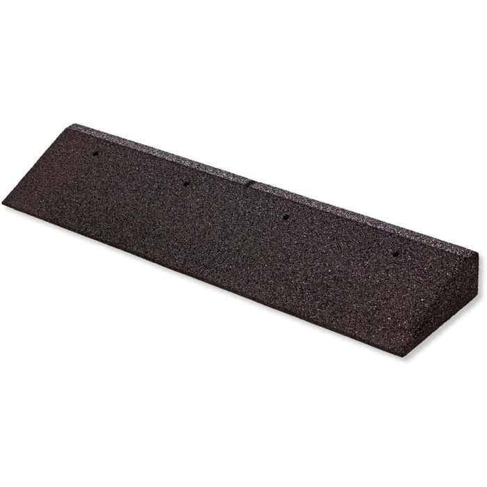 Бордюрний пандус Bepco, 100 × 25 × 10 см — гумовий заїжджий поріг із вбудованими шайбами для кріплення (чорний)