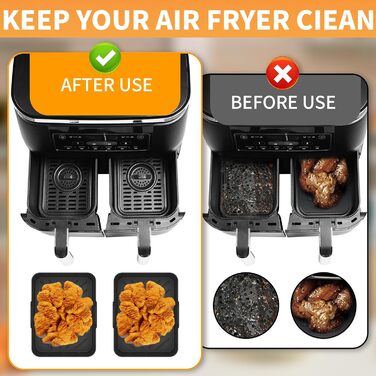 Аксесуари для фритюрниці Ninja, 10 шт. аксесуарів Ninja Af300eu Af400eu Foodi Dual Zone, 7.6L-9.5L Аксесуари для фритюрниці Ninja