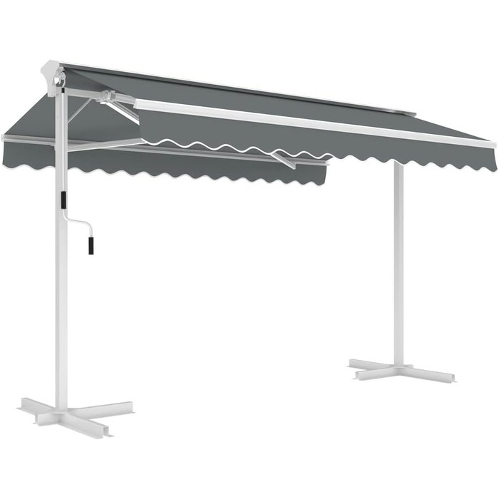 Окремостояча маркіз METRO Professional з ручкою, алюміній/поліестер, 3,5 x 3 м, сріблястий