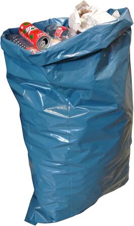 Опт Hossi&39s Мішки для сміття 120 літрів, 10 рулонів по 25 мішків Сині сміттєві мішки для побутових, садових та громадських відходів Міцні сміттєві мішки товщиною 39 мкм (700 x 1100 мм), 1 коробка (10 рулонів) 39 мкм