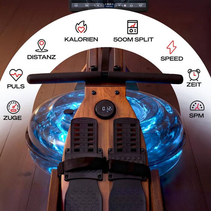 Домашній гребний тренажер з водонепроникним або магнітним опором, світлодіодним дисплеєм, сумісністю з додатком Bluetooth, подвійною ковзною рейкою, тихою роботою, ергономічним сидінням, тренуванням для всього тіла, вертикальним зберіганням, PROwer/WRX500