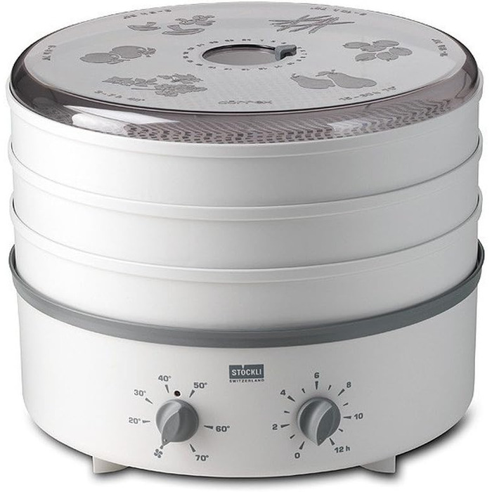 Дегідратор Stckli Drrex з таймером і пластиковою сіткою, колір світло-сірий, розширюється, 0076.70