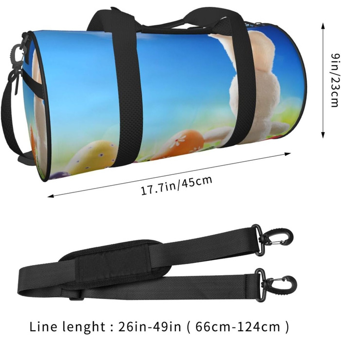 Велика спортивна сумка-мішок для подорожей Великдень, міцна, чорна, універсальний розмір