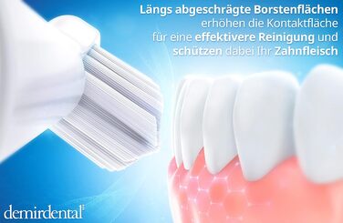 Насадки demirdental Extra Soft підходять для змінних щіток Philips Sonicare, надзвичайно м'які щетинки для дуже чутливих зубів, білі, HX6058e, 8 шт.