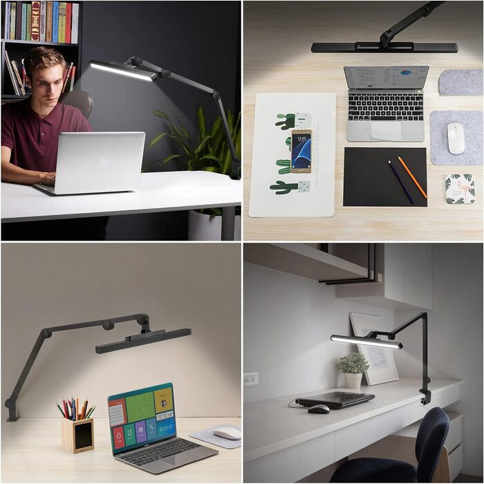 Світлодіодна настільна лампа EYOCEAN, лампа для монітора для догляду за очима, регульоване регулювання яскравості та колірної темп