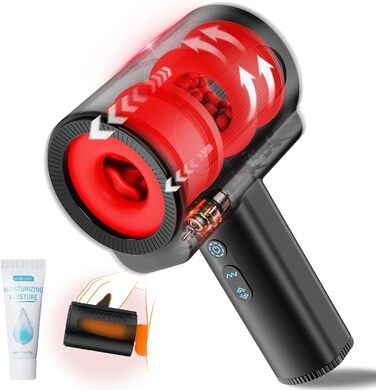 Електричний мастурбатор для чоловіків, подвійні рукави з телескопічною функцією, обертова та вібруюча секс-іграшка для чоловіків, реалістичний кишеньковий мастурбатор для кицьки, секс-машина, секс-іграшки