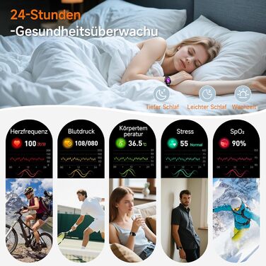 Новий смарт-годинник 2026 року для чоловіків з ЕКГ/ВСР/монітором батареї/ІМТ/сечовою кислотою, 1,43-дюймовий AMOLED-годинник для здоров&39я з 24-годинним зворотним тиском, SpO2, апное, монітором сну, екстреним викликом SOS, фітнес-годинник для Android/iOS