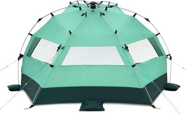 Великий пляжний навіс із захистом від ультрафіолету (UV80) для 3 осіб, включаючи піщані кілочки та сумку для переміщення. Захист від сонця для сімей, дітей, немовлят або собак - Bahamamint