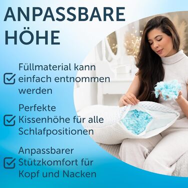 Подушка з піни з ефектом пам&39яті, ергономічна та охолоджувальна, регульований наповнювач для ідеальної підтримки шиї, ортопедична подушка для шиї для сну на боці, спині та животі, дихаюча та придатна для прання