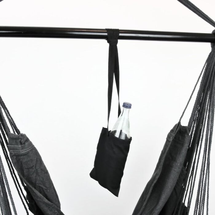 Підвісне крісло з 2 подушками, антрацит м&39яка ковдра У комплекті тримач для напоїв та відділення для книг Підвісна гойдалка, вантажопідйомність до 120 кг Підвісне крісло для приміщень та вулиці, стельова гойдалка