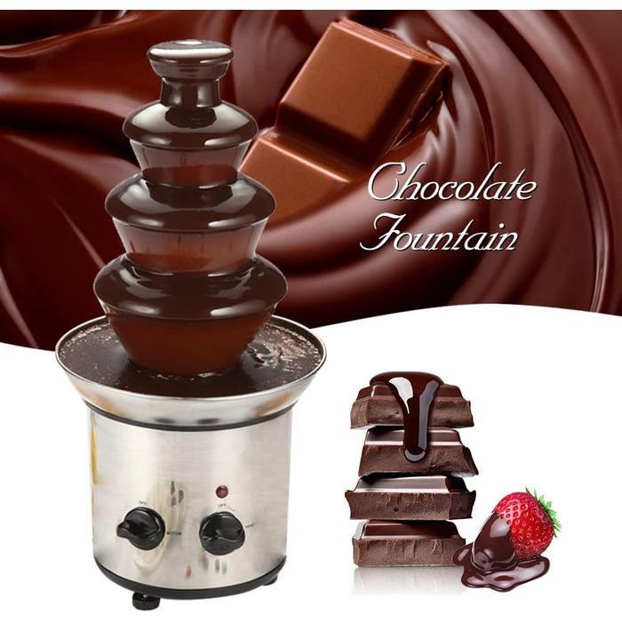 Шоколадний фонтан Tidyard, Шоколадний фонтан, 4-х рівнева електрична машина для плавлення, Шоколадний фонтан для кондитерських виробів на Різдво, Вечірка