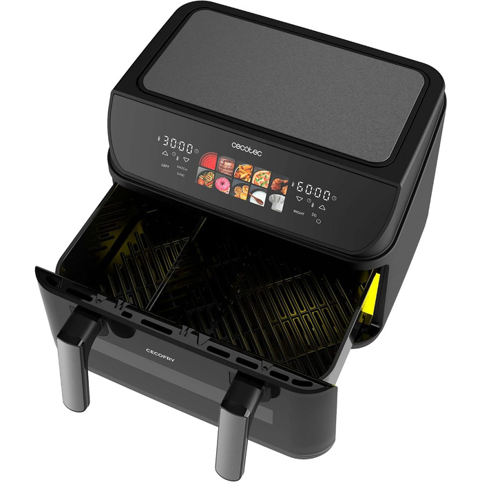 Аерофритюрниця Cecotec Cecofry&Grill Duoheat 10000, 2800 Вт, 10 л, з вікном перегляду, Inox
