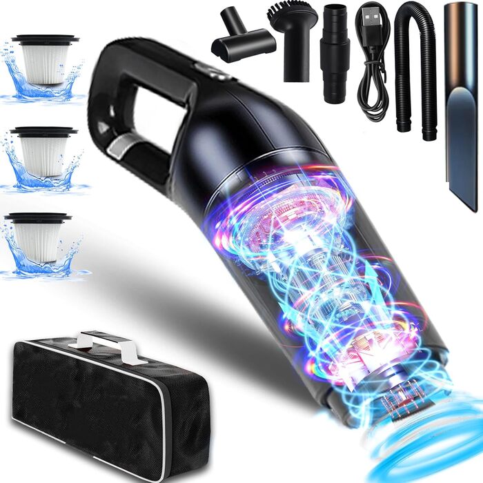 Акумуляторний ручний пилосос акумуляторний, безмішковий 15000Pa ручний пилосос акумуляторний безмішковий Переможець тесту вологого