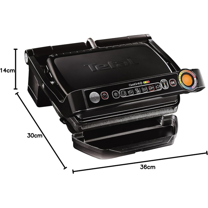 Контактний гриль TEFAL GC7128 OPTIGRILL 6 автоматичних програм Ручний режим з 4 режимами температури Ідеальні результати приготування на грилі завдяки вимірюванню товщини Чорний