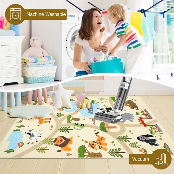 Товстий ігровий килимок дитячий килимок ультра м'який нековзний ігровий килимок, що миється зоопарк тварин дитячий килимок для дів