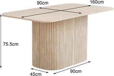 Прямокутний обідній стіл, сучасна стільниця з МДФ, кухонний стіл у скандинавському стилі, рейковий дизайн, підходить для вітальні та їдальні, жовтий травертин
