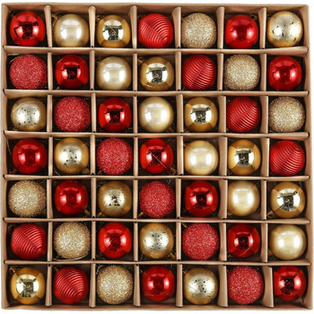 Різдвяні кульки 49 шт червоно-золоті Valery Madelyn
