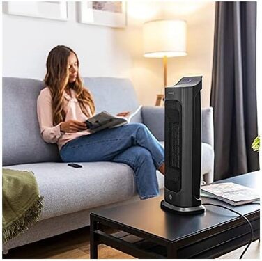 Керамічний обігрівач Cecotec ReadyWarm 6800 Ceramic Sky Smart. Керамічний обігрівач потужністю 2000 Вт з пультом дистанційного керування, світлодіодним дисплеєм, вибором температури, таймером, коливаннями, 3 режимами роботи, двигуном постійного струму, пу