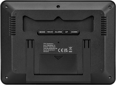 Настінний годинник TFA Dostmann цифровий, 60.4519.01, радіокерований годинник з температурою в приміщенні, днем тижня (8 мов), дат