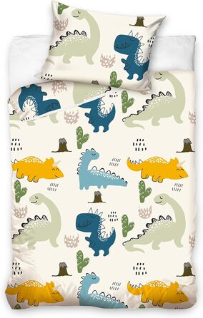 Дитяча постільна білизна BELIKATO 100x135 з 100 бавовни з мотивами динозаврів - комплект дитячої та дитячої постільної білизни для