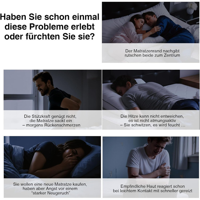 Матрац Novilla 140x200 см, 7-зонний матрац з холодної піни, рівень жорсткості H3 (середньо-жорсткий), висота 20 см, підтримуючий та охолоджувальний комфортний матрац з піни, сертифікований Oeko-TEX, дихаючий, знімний чохол (можна прати при 60C), товщина 2