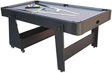 Стіл для аерохокею Twist Max сіро-чорний, мобільний (складаний та мобільний) 6,5 футів - комбінований 2 в 1 стіл для аерохокею та більярду