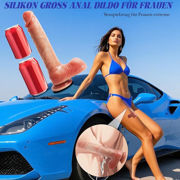 Великий реалістичний вібратор Kexyz, 25 см, з присоском, 9 режимів вібрації та 3 режими імпульсів, 360° обертання