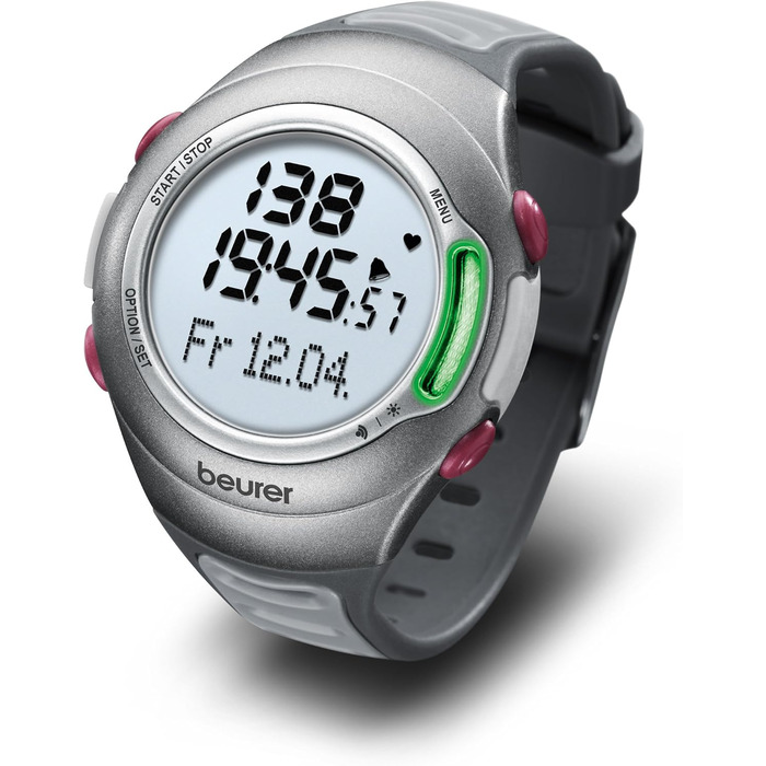 Пульсометр Beurer PM 70, вимірювання серцевого ритму, управління часом, водонепроникний, кріплення для велосипеда та інтерфейс для ПК, тест фізичної підготовки