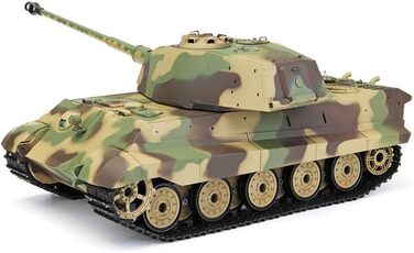 Радіокерований танк Королівський тигр (Knigstiger) Henschel, масштаб 116, Heng Long. Сталеві шестерні, дим-ефект, звук 2.4GHz V7.0