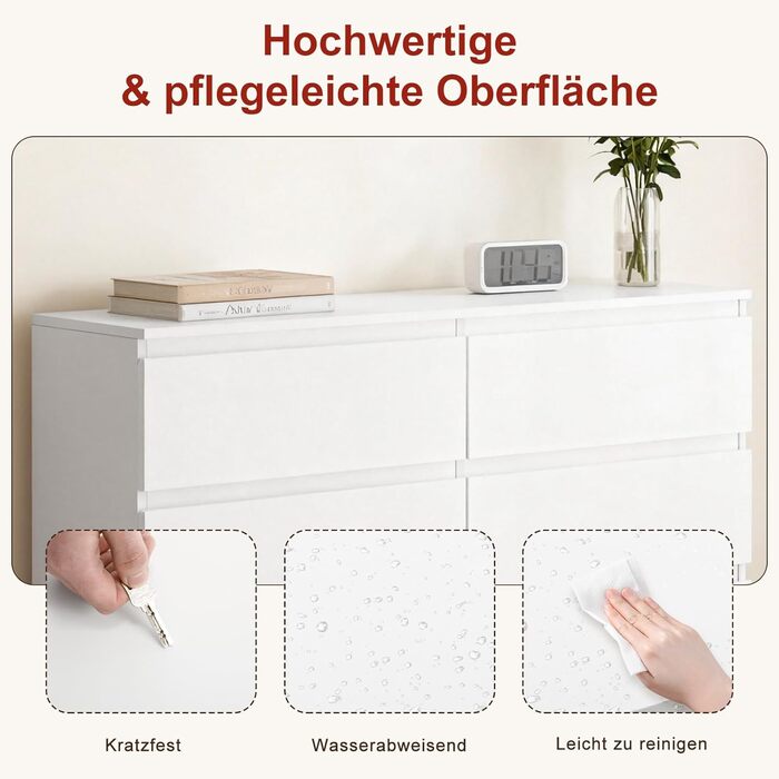 Комод Sweetcrispy, білий буфет з 6 шухлядами, 1203075 см, багато місця для зберігання речей для вітальні, коридору та спальні, сучасний комод білий 120 30 75 см