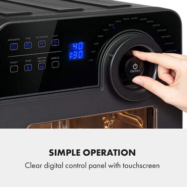 Фритюрниця Klarstein AeroVital Cube Chef - фритюрниця 1700 Вт, мультипіч із сенсорним екраном, 16 програм, 50-220 C, 14 л, вибір часу приблизно 10 годин, нержавіюча сталь, чорний