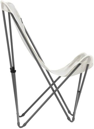 Складане крісло-метелик POP UP - Міцна та знімна тканина Batyline - Вуличне крісло для тераси, відпочинку, саду - 1 положення, Максимальний комфорт, Франція - Житньо-бежевий