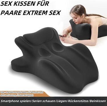 Подушка для пар, подушка Sweet Spot, кут нахилу 27 для ідеального положення, ергономічна підтримка постави для хребта та багатофункціональна подушка для ліжка, ідеально підходить для сидіння та лежання (чорна)
