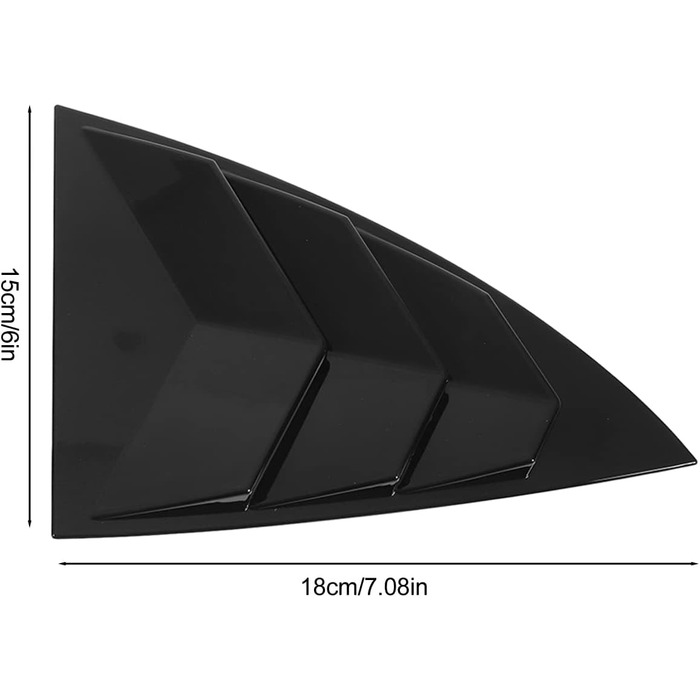 Спойлер бічного вікна для моделі Y, Тіньова кришка Triangle Splitter з гладкою поверхнею, Розгалужувач бічних віконних ламелей для моделі Y з 2021 по 2023 рік (чорна фарба), 2 шт.